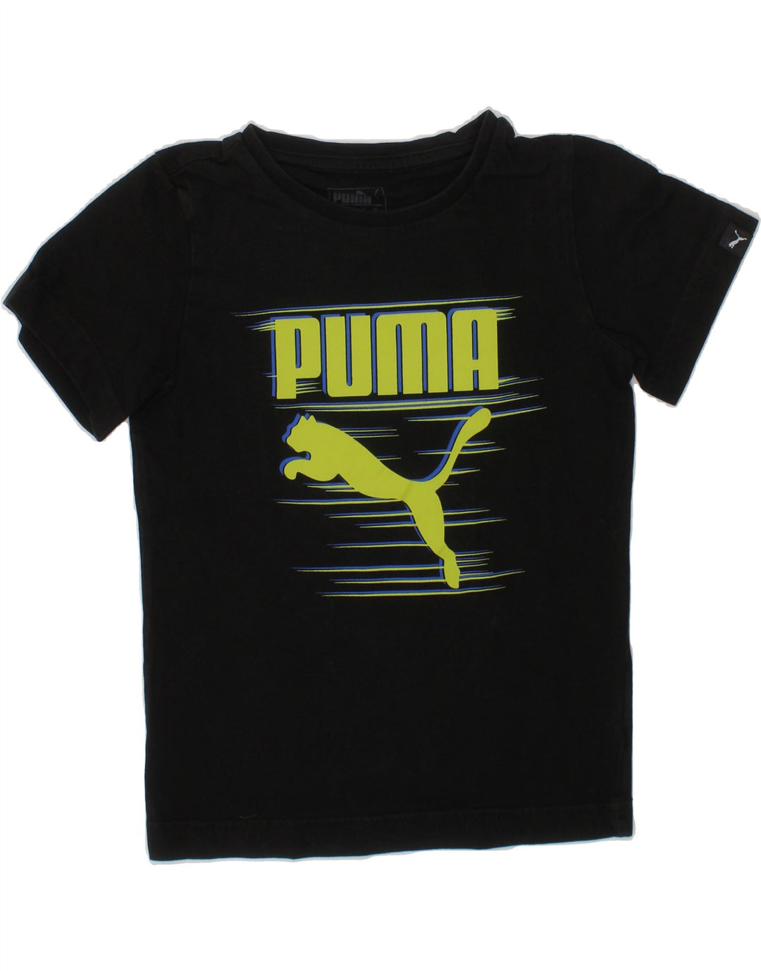 PUMA Boys Graphic T-Shirt Top 5-6 Years Black Cotton Vintage Puma and Second-Hand Puma from Messina Hembry 