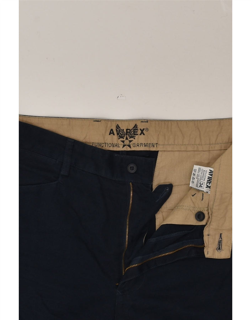 AVIREX Mens Slim Casual Trousers W34 L32  Navy Blue Cotton | Vintage Avirex | Thrift | Second-Hand Avirex | Used Clothing | Messina Hembry 