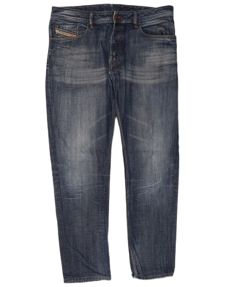 Diesel Mens Straight Jeans W36 L31 Blue Cotton