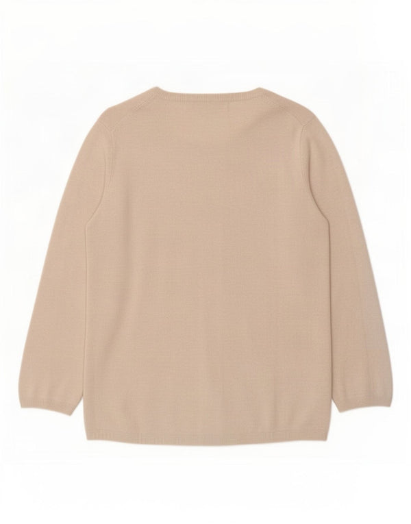Zara Womens 3/4 Sleeve Cardigan Sweater UK 12 Medium Beige