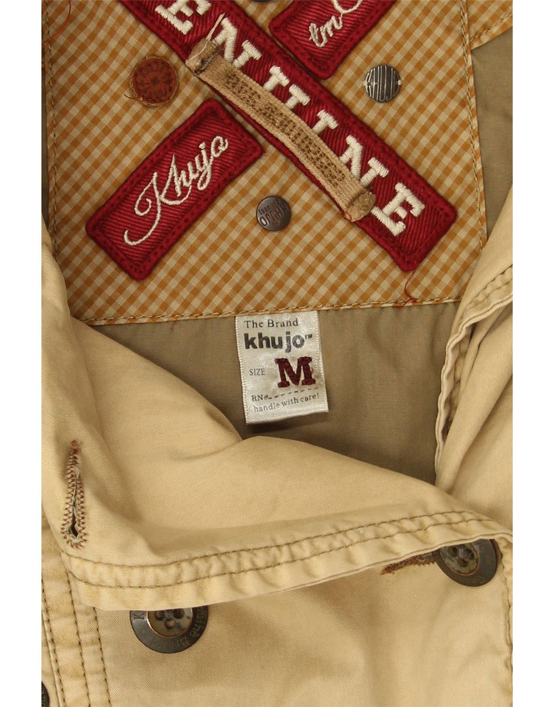 KHUJO Womens Trench Coat UK 14 Medium Beige Cotton