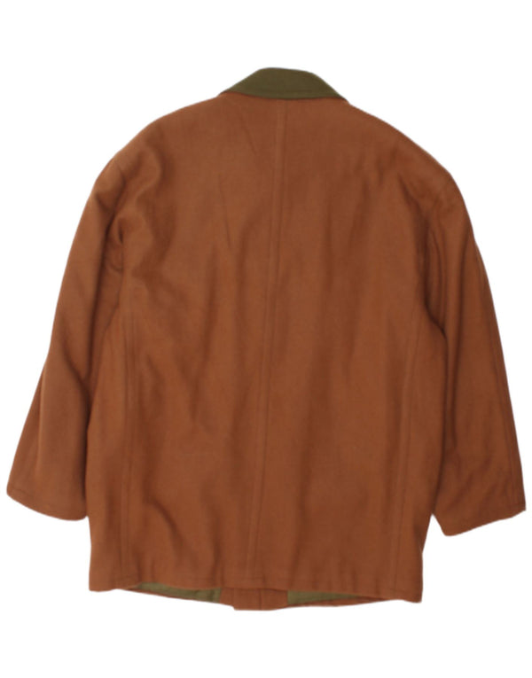 Vintage Mens Overcoat UK 40 Large Brown Colourblock