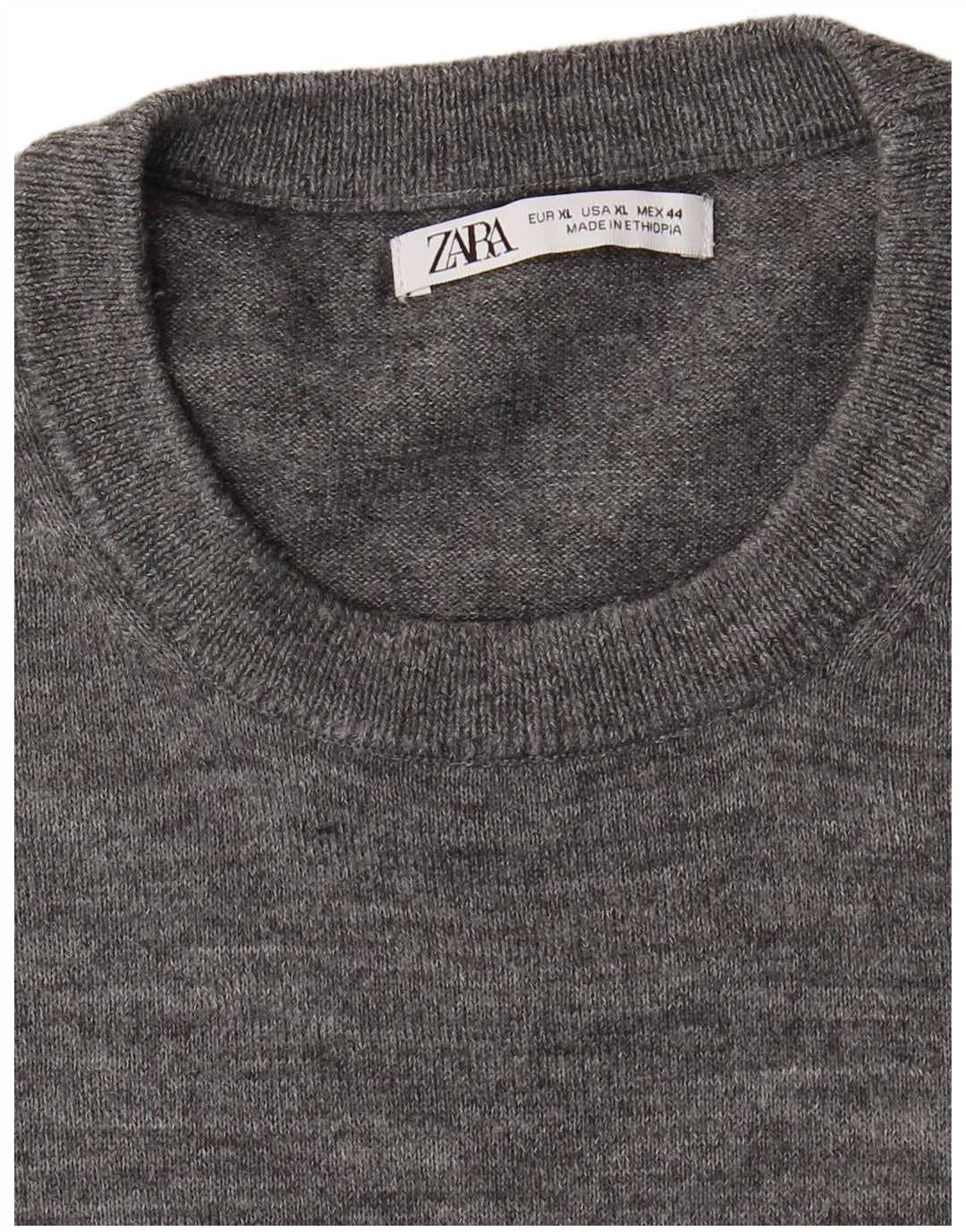 Zara Mens Crew Neck Jumper Sweater XL Grey