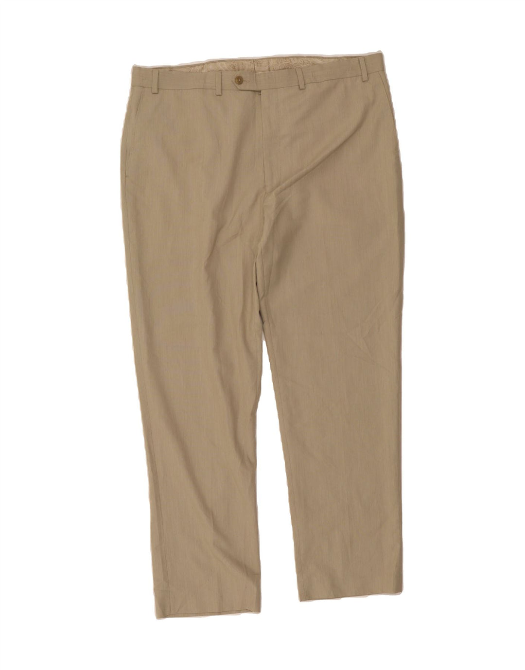 CHAPS Mens Straight Suit Trousers W40 L32 Beige Pinstripe Polyester Vintage Chaps and Second-Hand Chaps from Messina Hembry 