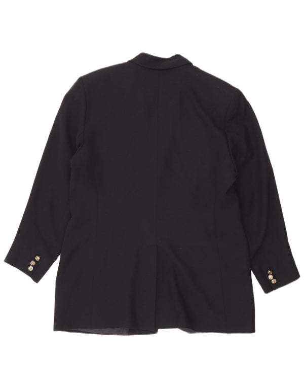 Valentino Womens 2 Button Blazer Jacket IT 50 XL Navy Blue Viscose