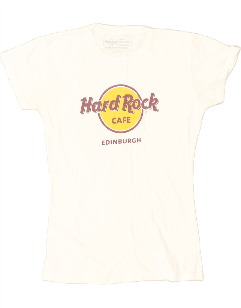 HARD ROCK CAFE Mens Edinburgh Graphic T-Shirt Top Medium White Cotton | Vintage Hard Rock Cafe | Thrift | Second-Hand Hard Rock Cafe | Used Clothing | Messina Hembry 