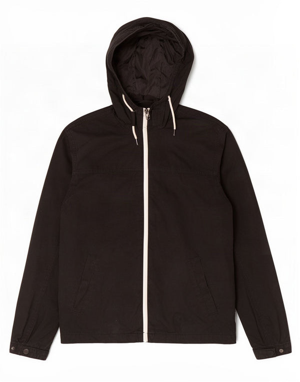 Jack & Jones Mens Hooded Bomber Jacket UK 40 Large Black Cotton