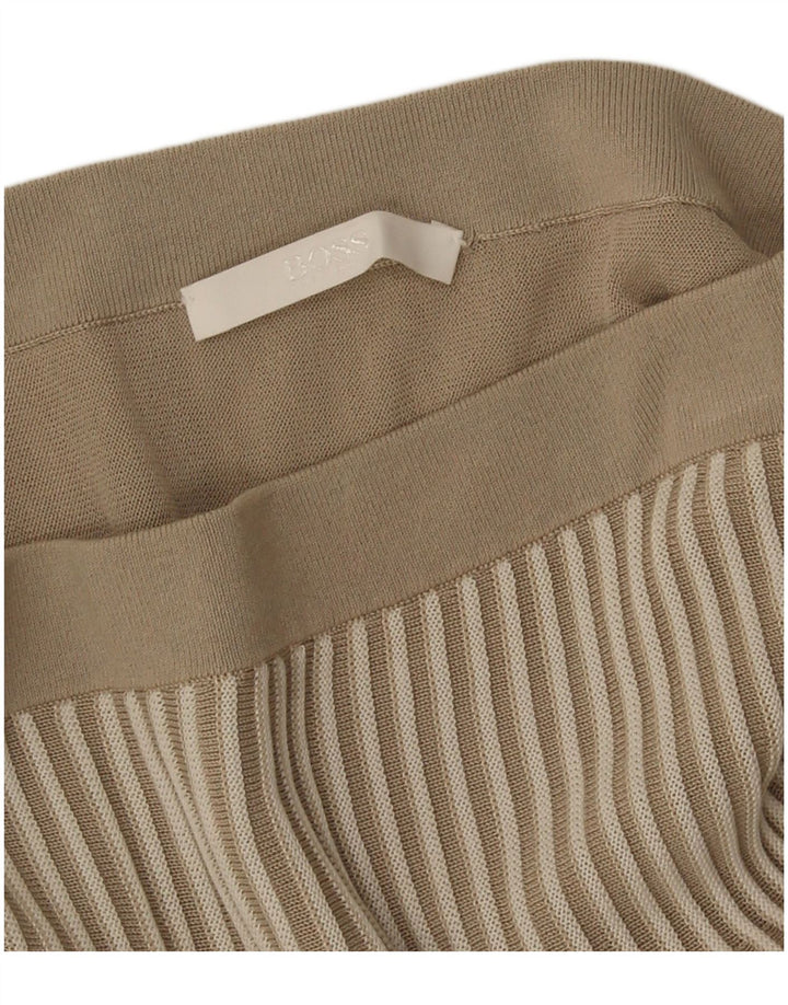 Hugo Boss Womens Knit Skirt W26 Small Beige Striped
