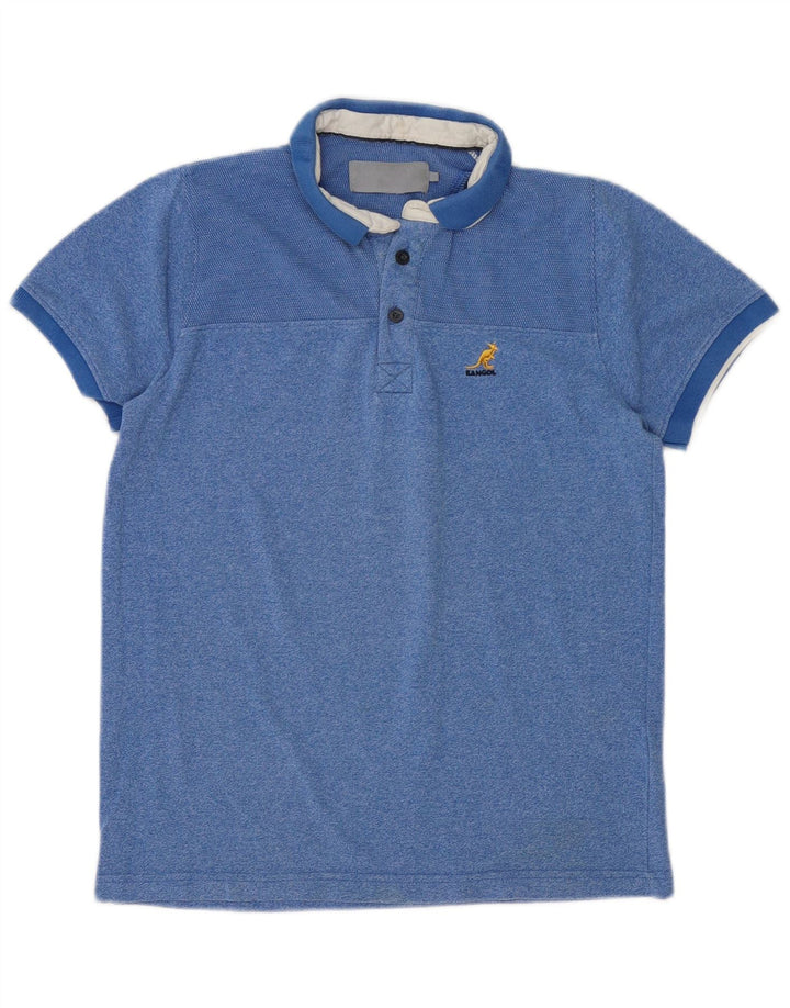 KANGOL Mens Polo Shirt Small Blue Cotton