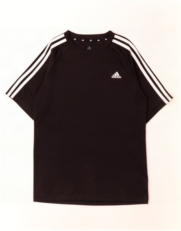 Adidas Boys Aeroready T-Shirt Top 13-14 Years Black Polyester