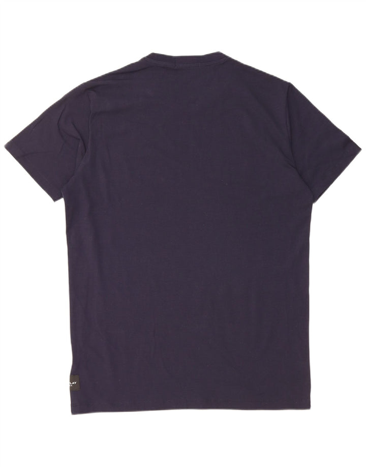 Replay Mens T-Shirt Top Medium Navy Blue