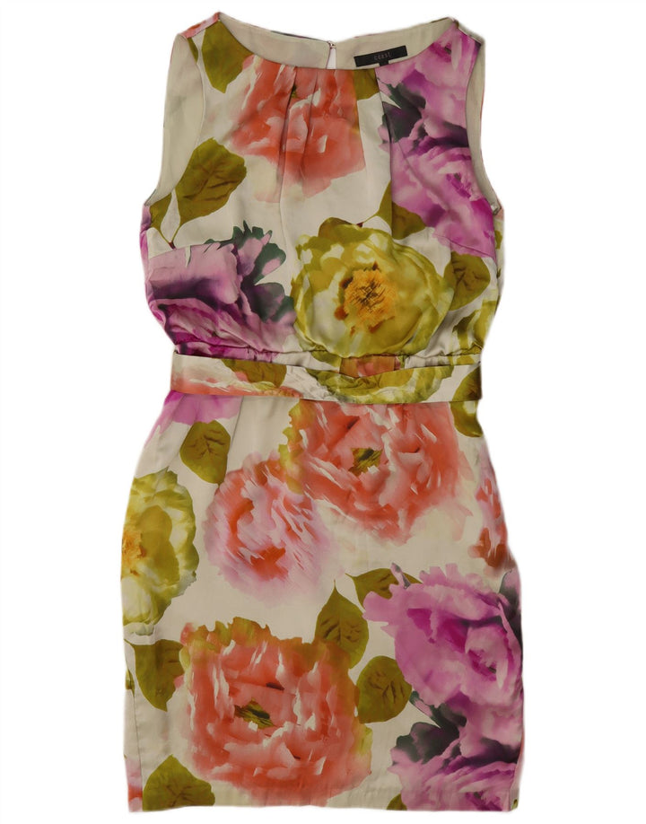 Coast Womens Sleeveless Sheath Dress UK 12 Medium Multicoloured Floral Silk