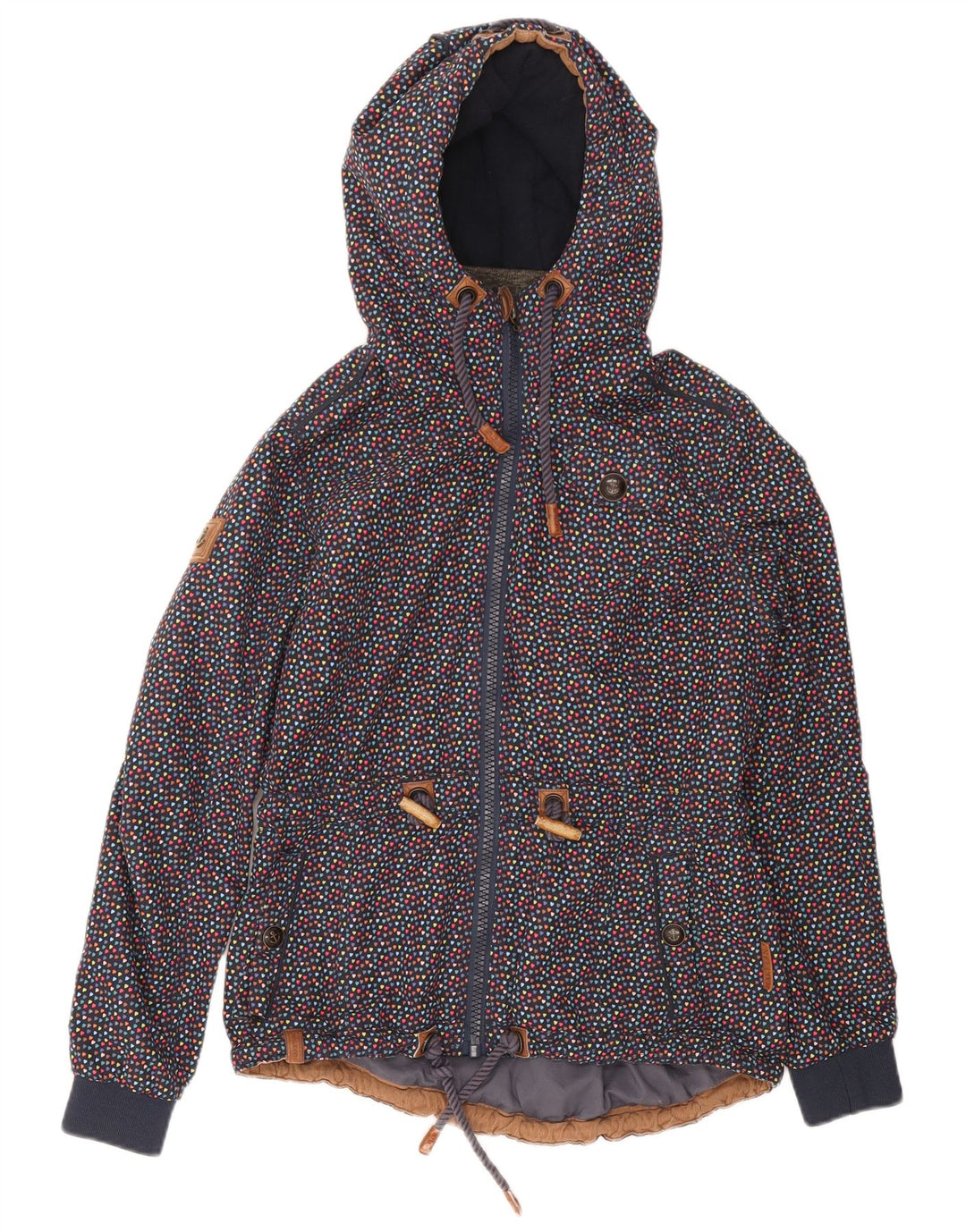 Naketano Womens Windbreaker Jacket UK 14 Medium Multicoloured Flecked