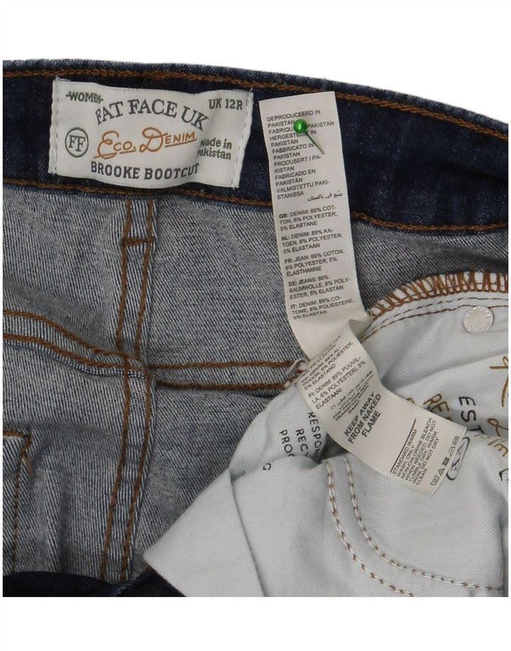 Fat Face Womens Bootcut Jeans UK 12 Medium W29 L28 Navy Blue Cotton