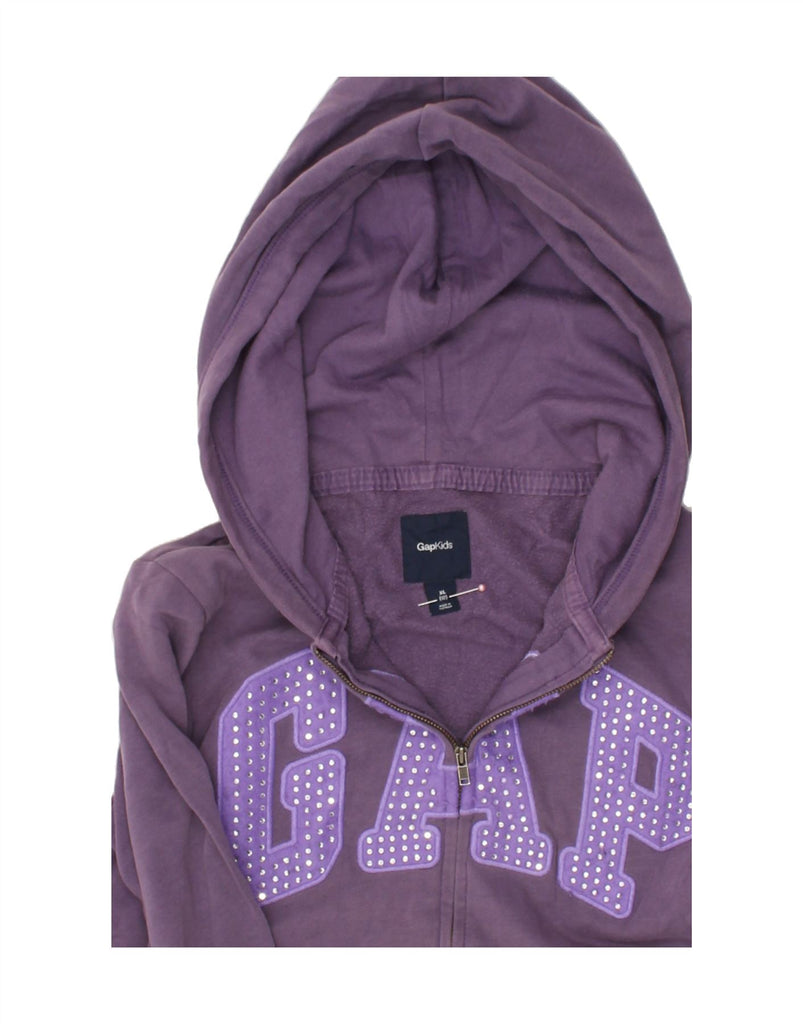 GAP Girls Graphic Zip Hoodie Sweater 11-12 Years XL Purple | Vintage Gap | Thrift | Second-Hand Gap | Used Clothing | Messina Hembry 