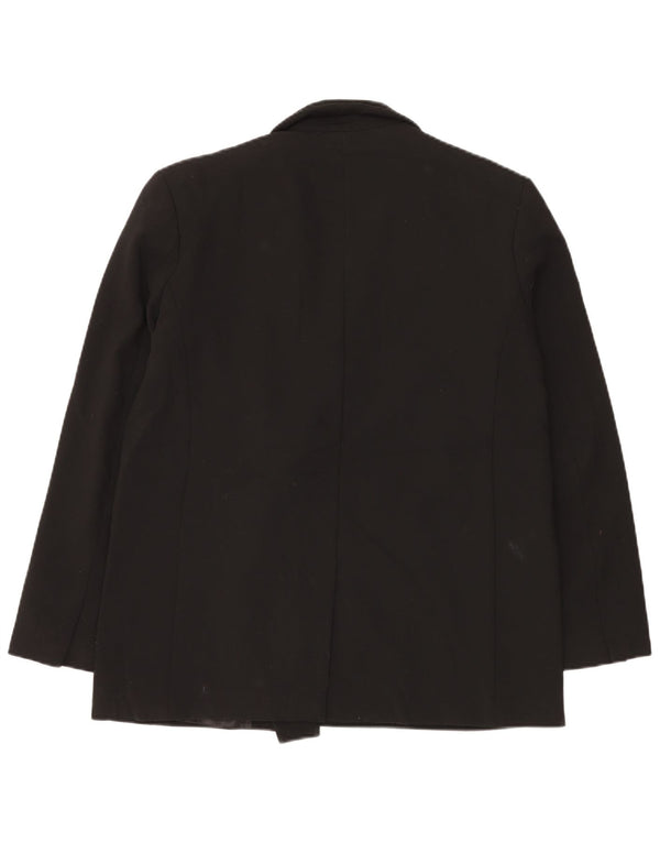 ZARA Womens Double Breasted Blazer Jacket UK 16 Large Black Polyester