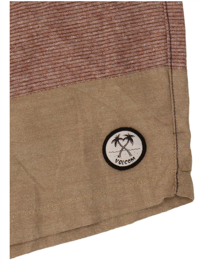 Volcom Mens Casual Shorts W32 Medium Multicoloured Colourblock Cotton