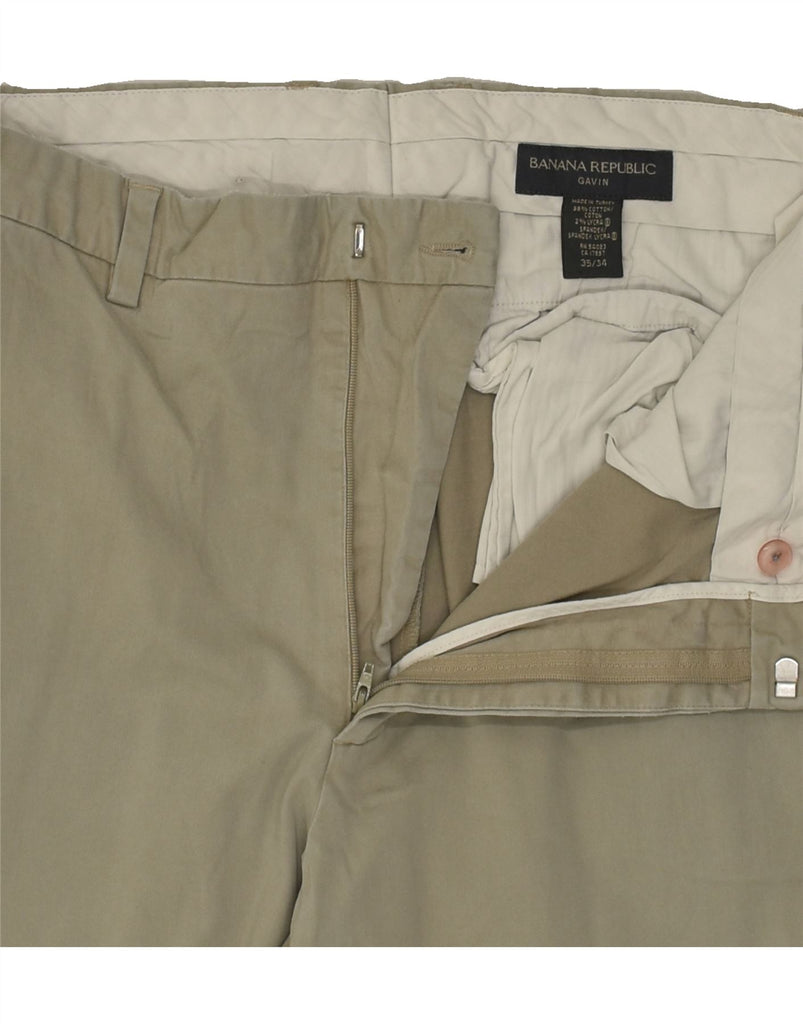 BANANA REPUBLIC Mens Gavin Straight Chino Trousers W35 L34 Grey Cotton | Vintage Banana Republic | Thrift | Second-Hand Banana Republic | Used Clothing | Messina Hembry 