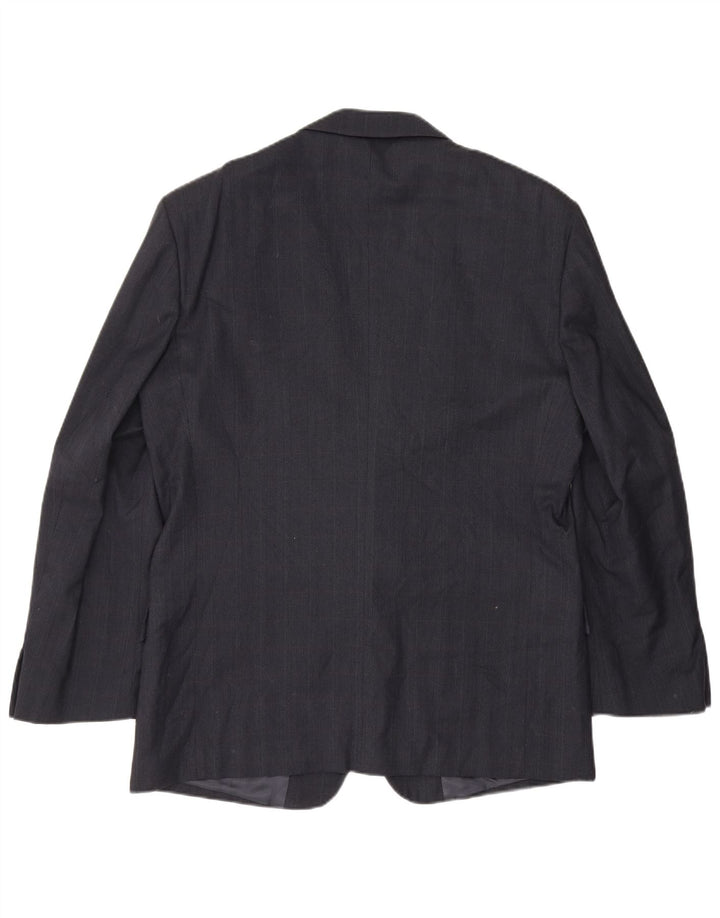 Valentino Mens 2 Button Blazer Jacket IT 52 XL Navy Blue Virgin Wool