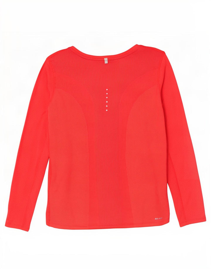 Nike Womens Dri Fit Top Long Sleeve UK 16 Large Red