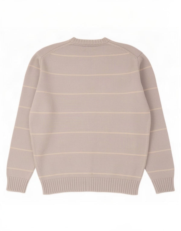 Zara Mens V-Neck Jumper Sweater XL Blue Striped