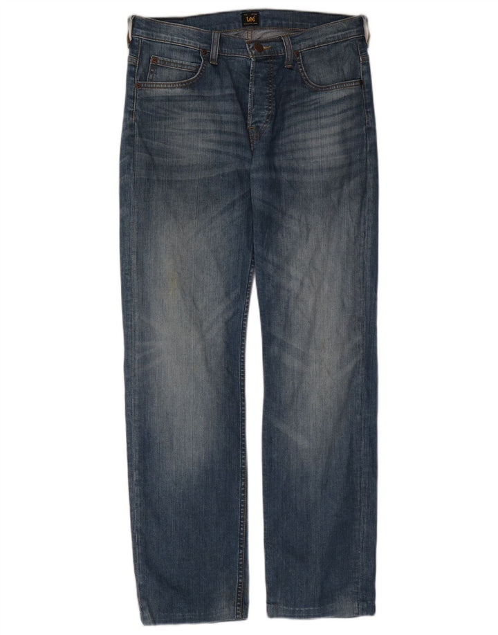 LEE Mens Powell Straight Jeans W31 L30 Blue Cotton