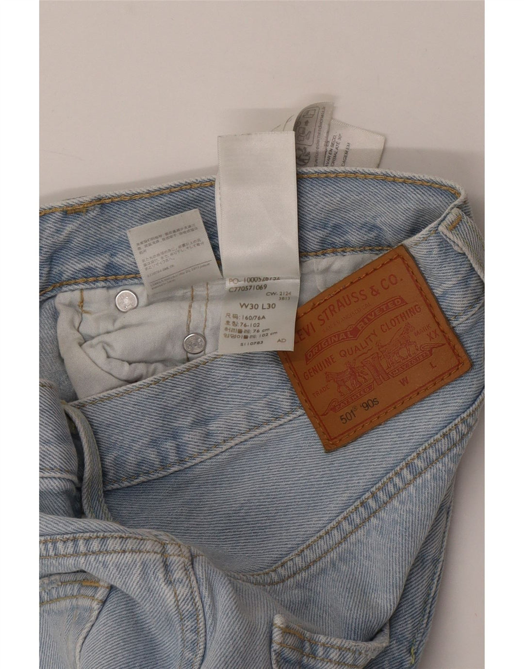 Levi's Mens 501 Straight Jeans W30 L30 Blue Cotton