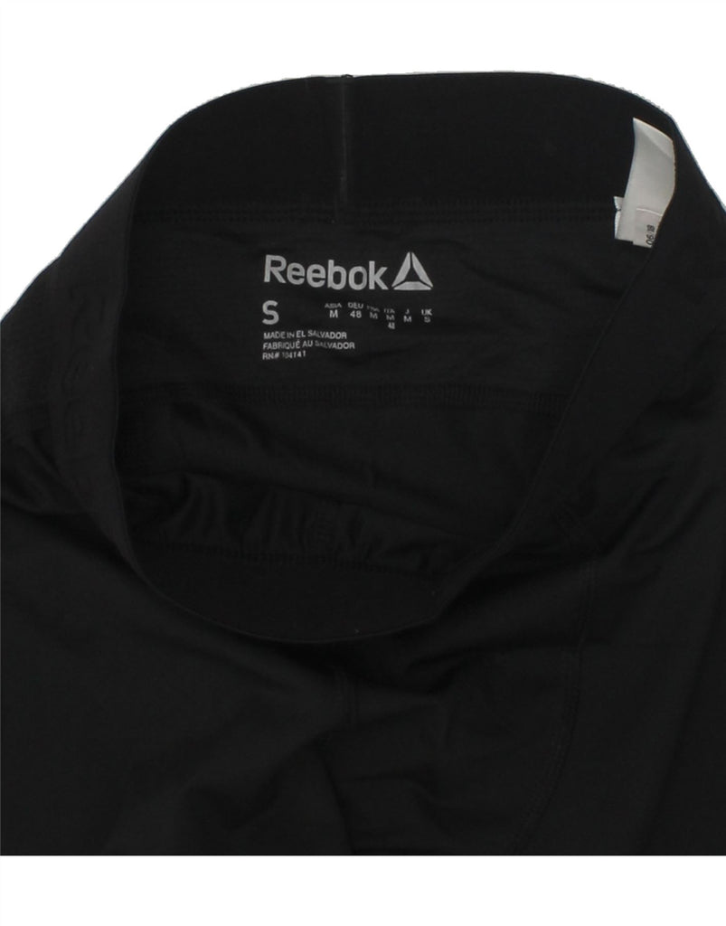 REEBOK Womens Sport Shorts UK 12 Medium Black Polyester | Vintage Reebok | Thrift | Second-Hand Reebok | Used Clothing | Messina Hembry 