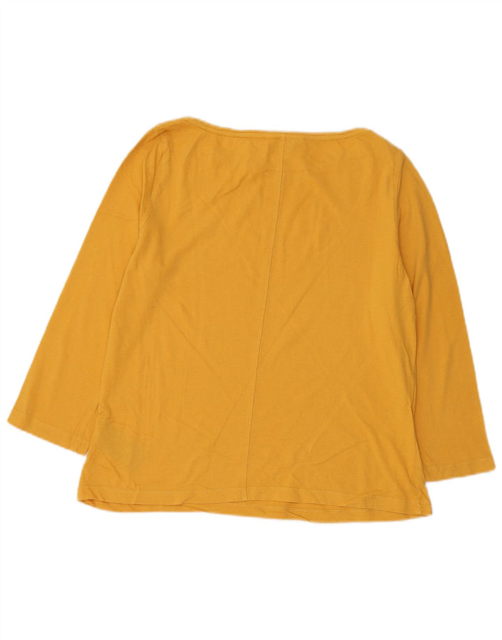 Tommy Hilfiger Womens Top 3/4 Sleeve UK 14 Medium Yellow Cotton