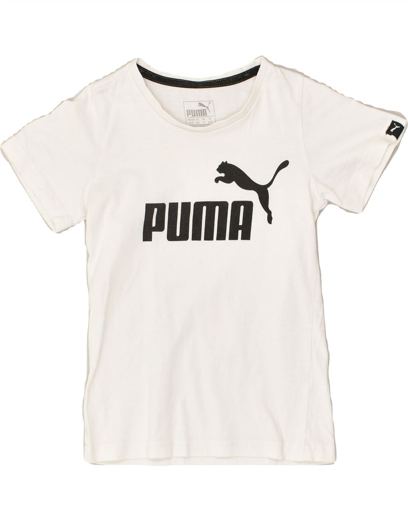 PUMA Boys Graphic T-Shirt Top 3-4 Years White Cotton | Vintage Puma | Thrift | Second-Hand Puma | Used Clothing | Messina Hembry 