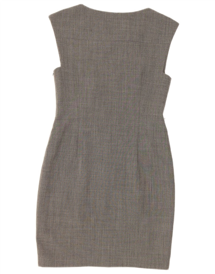 Ted Baker Womens Sleeveless Sheath Dress Size 2 Small Grey Polyester