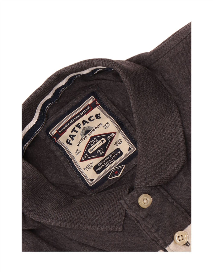 Fat Face Mens Polo Shirt Medium Grey Striped Cotton