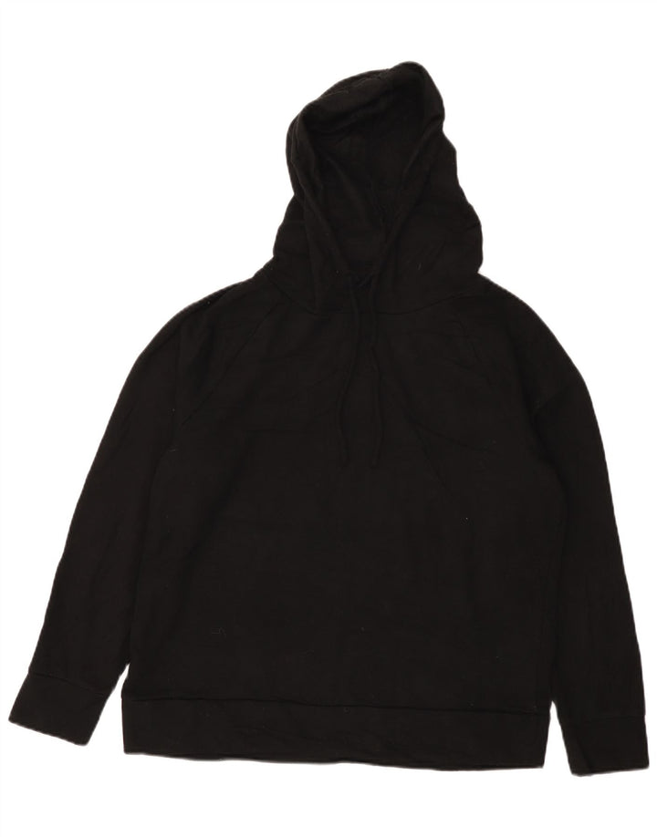 Eddie Bauer Womens Loose Fit Hoodie Jumper UK 14 Medium Black Polyester