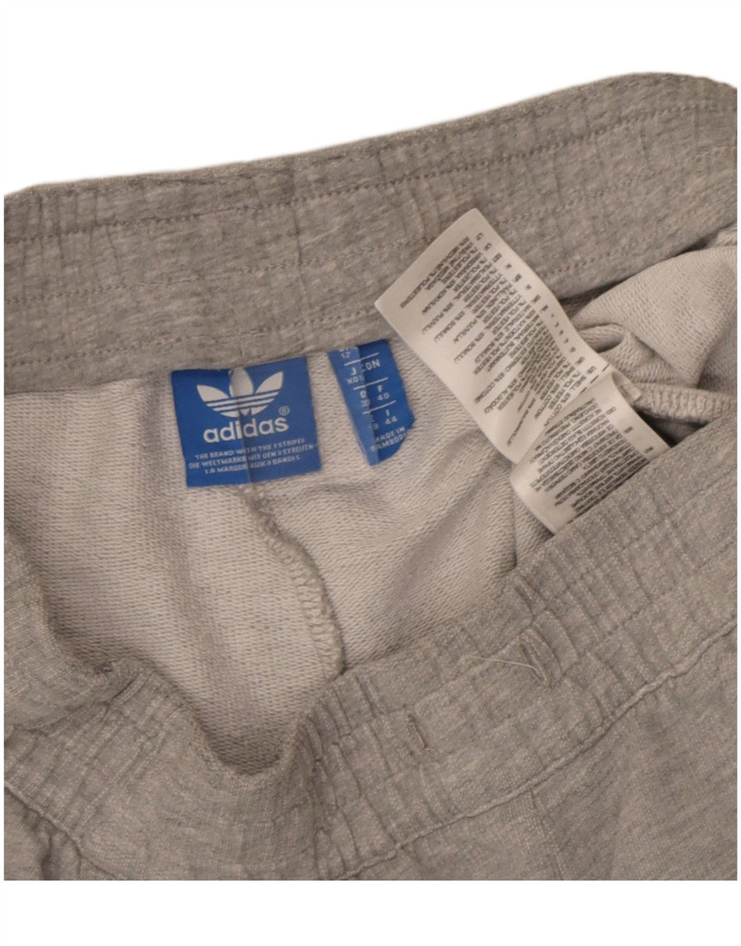 Adidas Womens Sport Shorts UK 12 Medium Grey Cotton