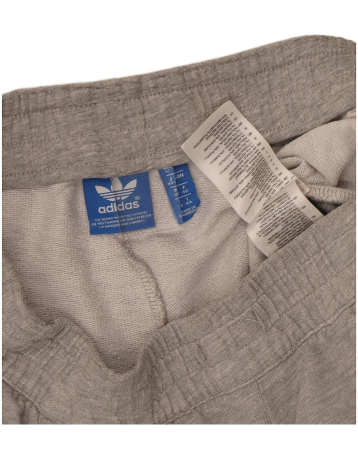 Adidas Womens Sport Shorts UK 12 Medium Grey Cotton