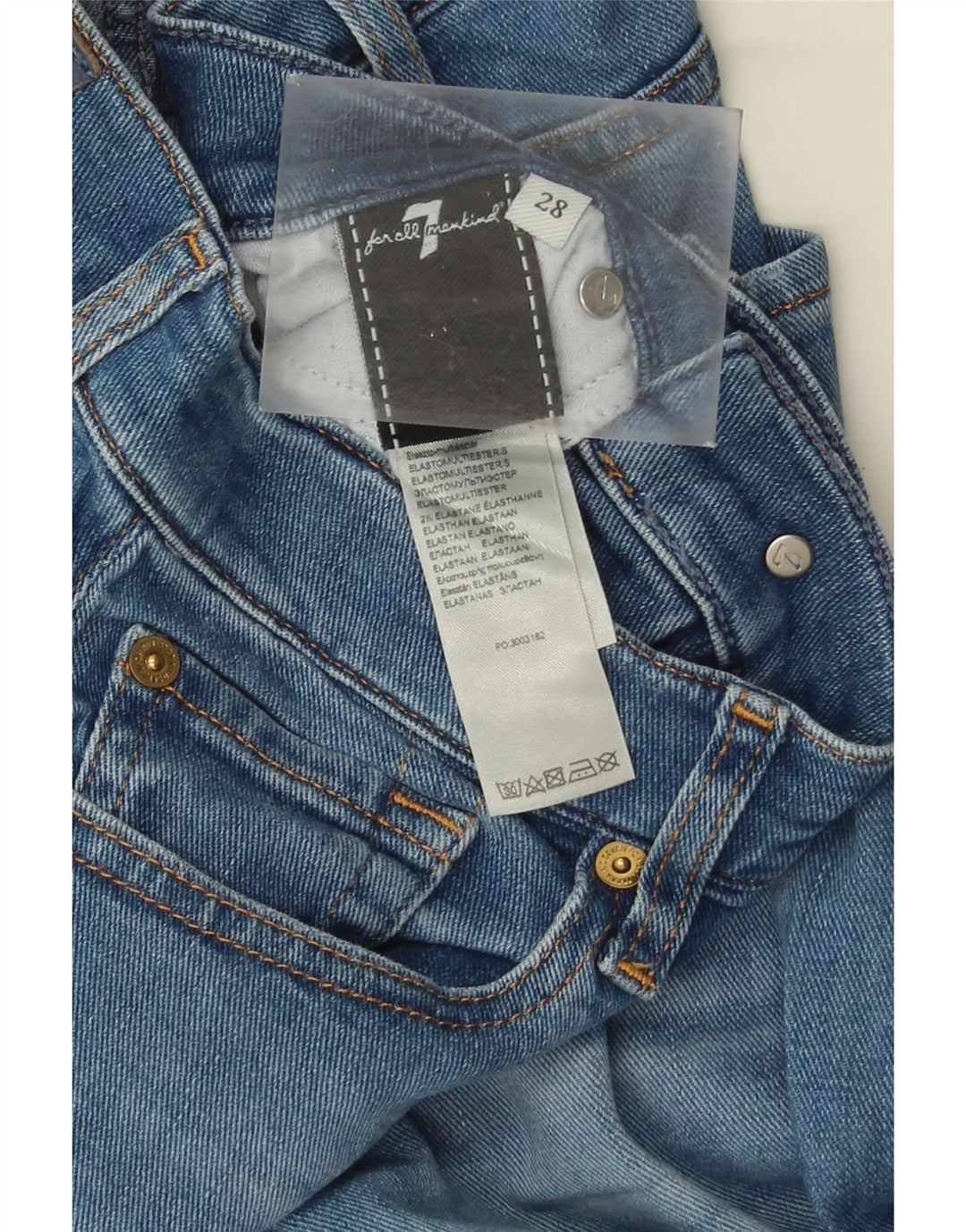 7 For All Mankind Womens Slim Jeans W28 L28 Blue Cotton