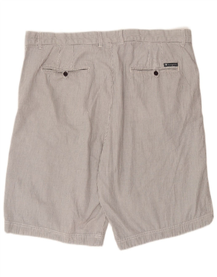 Champion Mens Regular Fit Chino Shorts 2XL W42 White Check