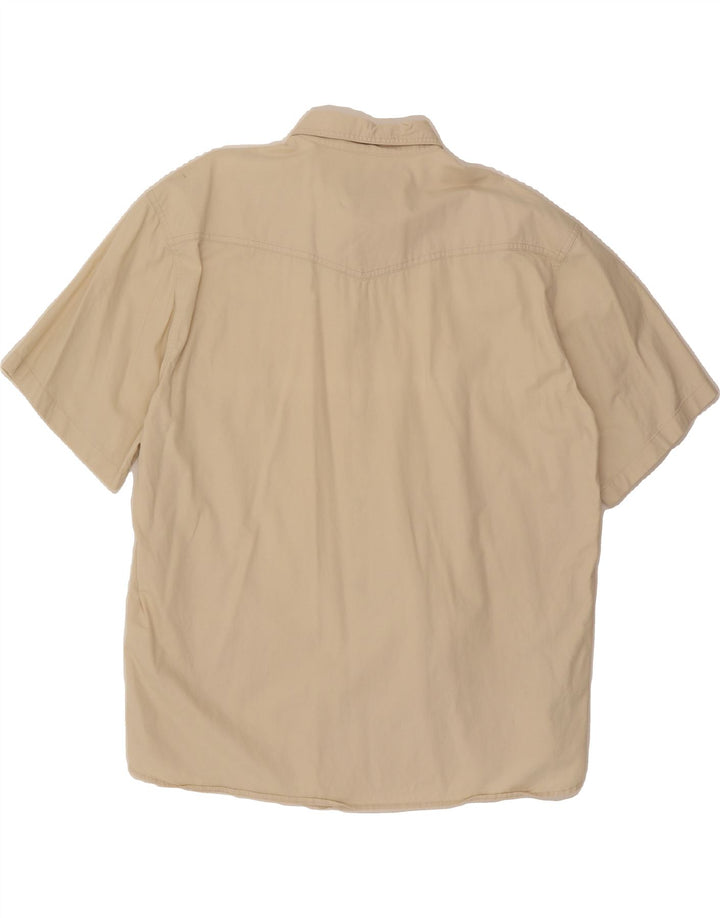ARIZONA Mens Short Sleeve Shirt XL Beige Cotton Vintage Arizona and Second-Hand Arizona from Messina Hembry 