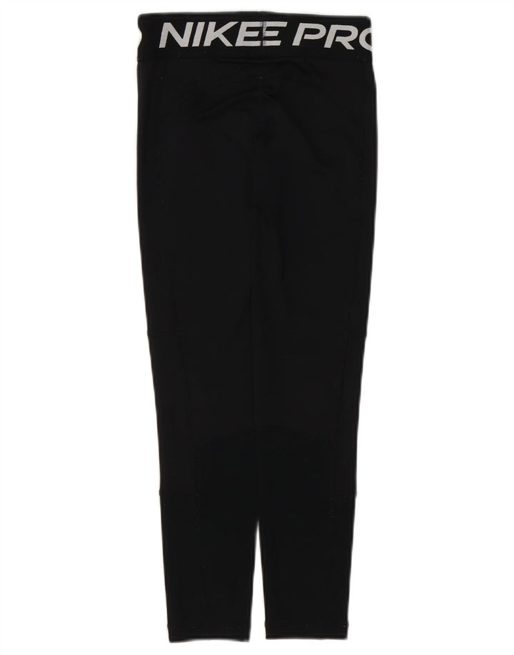 NIKE Girls Dri Fit Graphic Leggings 6-7 Years XS Black