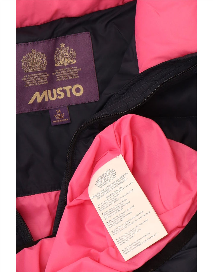 Musto Womens Padded Jacket UK 14 Large Navy Blue Polyamide