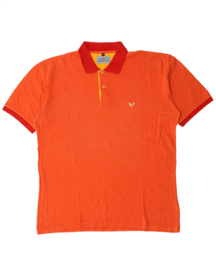 Avirex Mens Polo Shirt 2XL Orange Cotton
