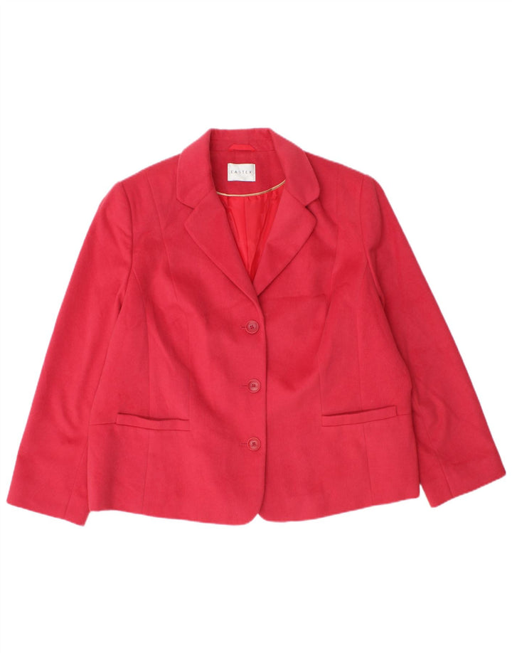 Eastex Womens 3 Button Blazer Jacket UK 20 2XL Pink Polyester