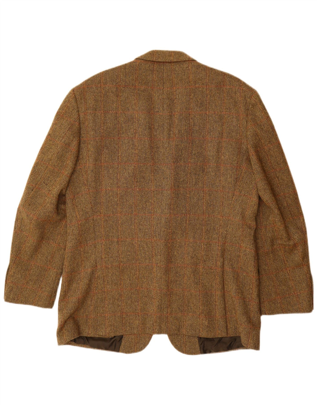 HUGO BOSS Mens 2 Button Blazer Jacket EU 56 3XL Brown Check New Wool