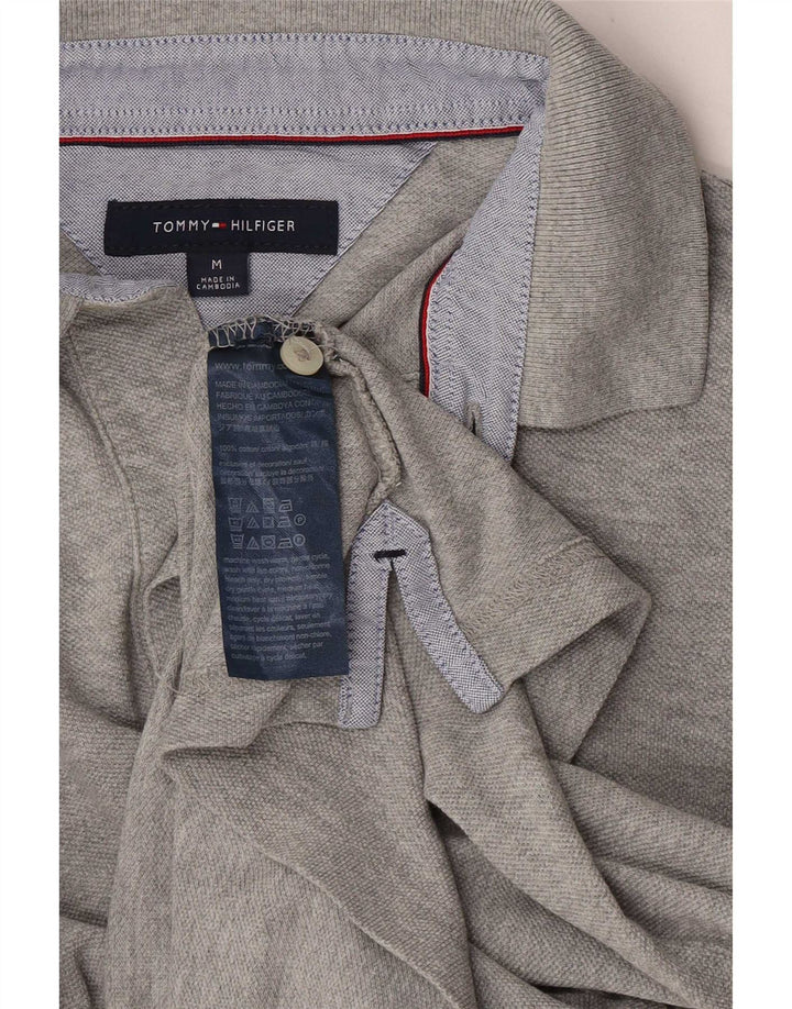 Tommy Hilfiger Mens Polo Shirt Medium Grey Cotton