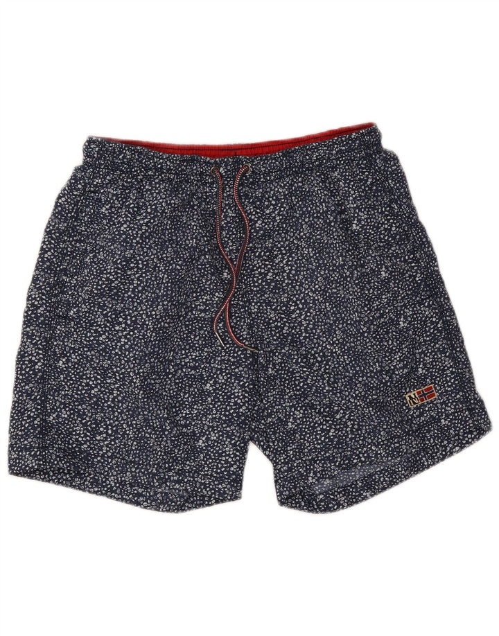 Napapijri Mens Geographic Abstract Pattern Swimming Shorts Medium Navy Blue
