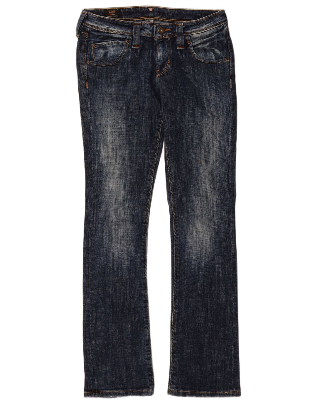 LEE Womens Low Waist Bootcut Jeans W29 L33 Navy Blue Cotton