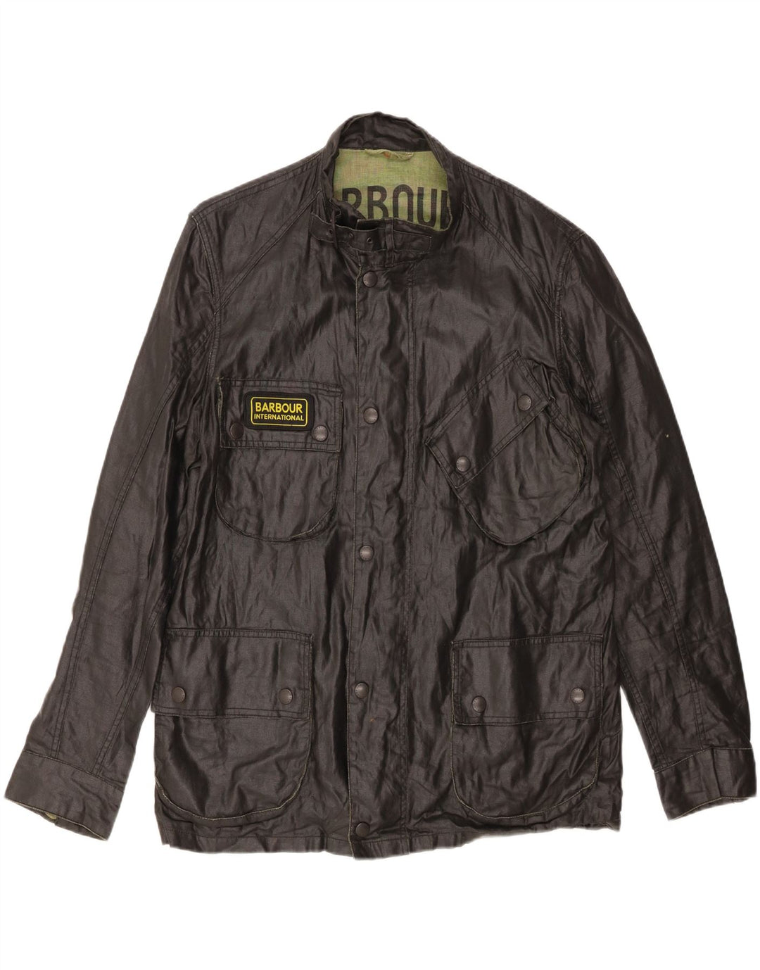 BARBOUR Mens Wax Utility Jacket UK 40 Large Black Polyurethane