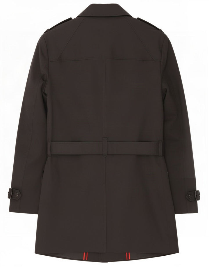Hugo Boss Mens Trench Coat EU 54 2XL Black Polyester