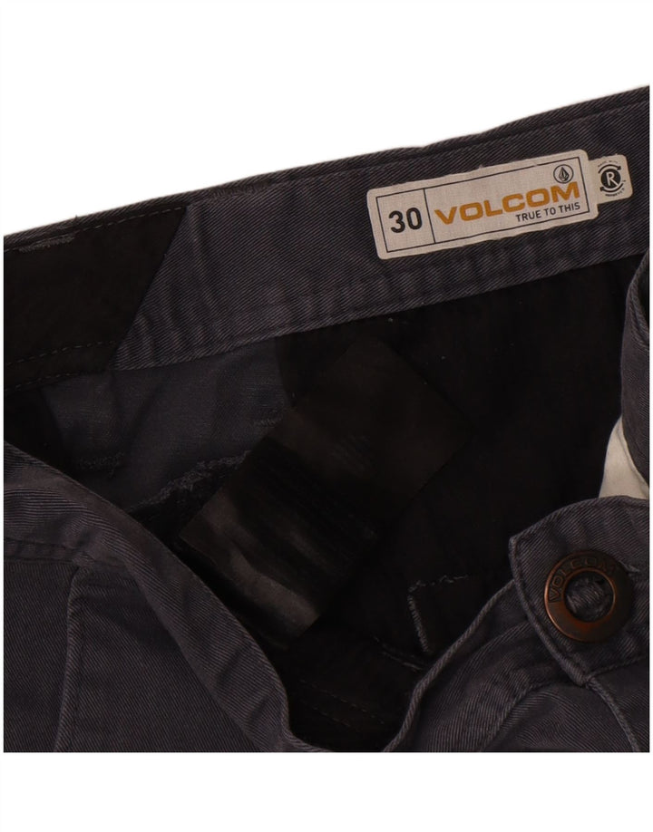 Volcom Mens Straight Chino Trousers W30 L30 Navy Blue Cotton