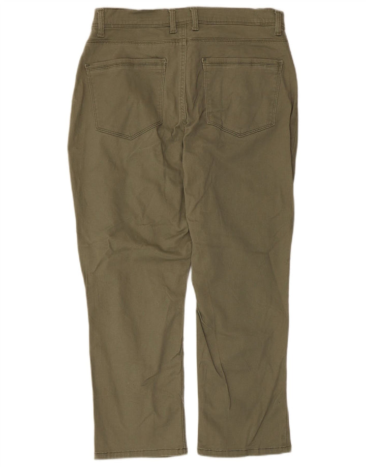 Lee Womens Easy Fit Capri Trousers US 8 Medium W30 L22 Khaki Cotton